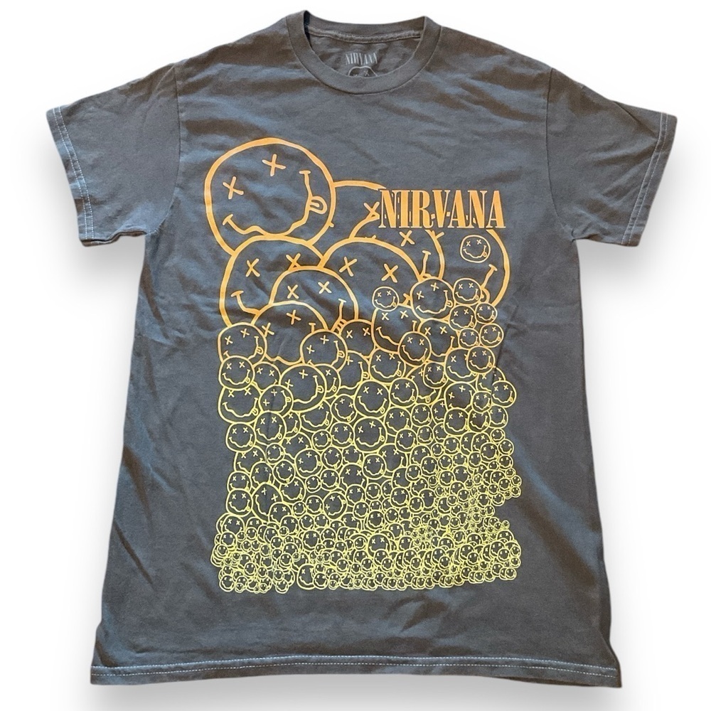 NEW Nirvana Army Green Ombré Graphic Crewneck Short Sleeve Band Tee Size Small